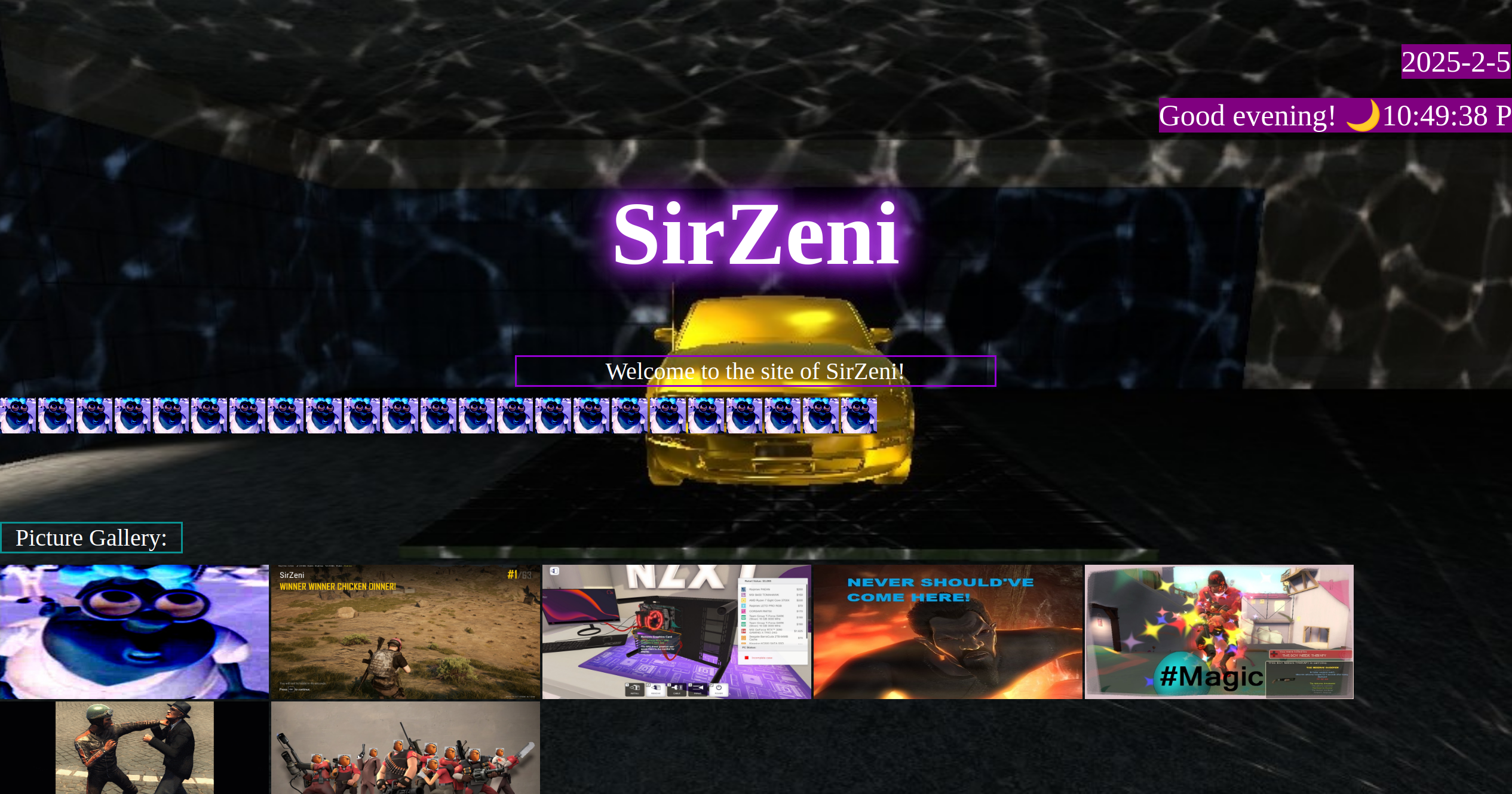 SirZeniGaming Home Page